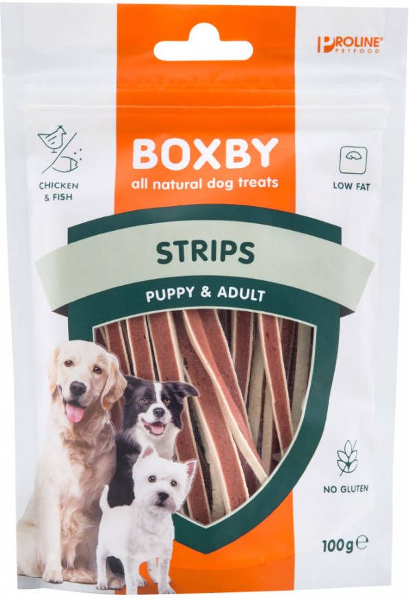 Boxby 20% korting! Hondensnacks Strips(100 g )