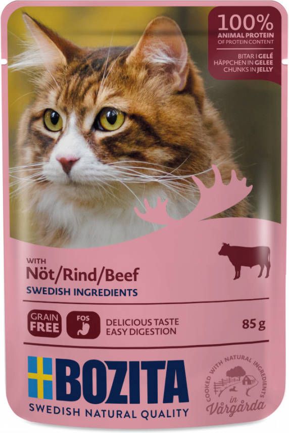 Bozita 12x85g Stukjes in Gelei Pouch Rund Kattenvoer