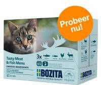 Bozita 12x85g Stukjes in Saus als Vleesmenu(4 Soorten) Kattenvoer