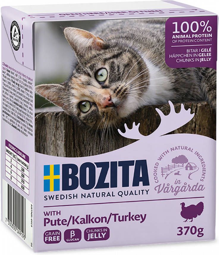 Bozita 24x370g Stukjes in Gelei met Eend Kattenvoer