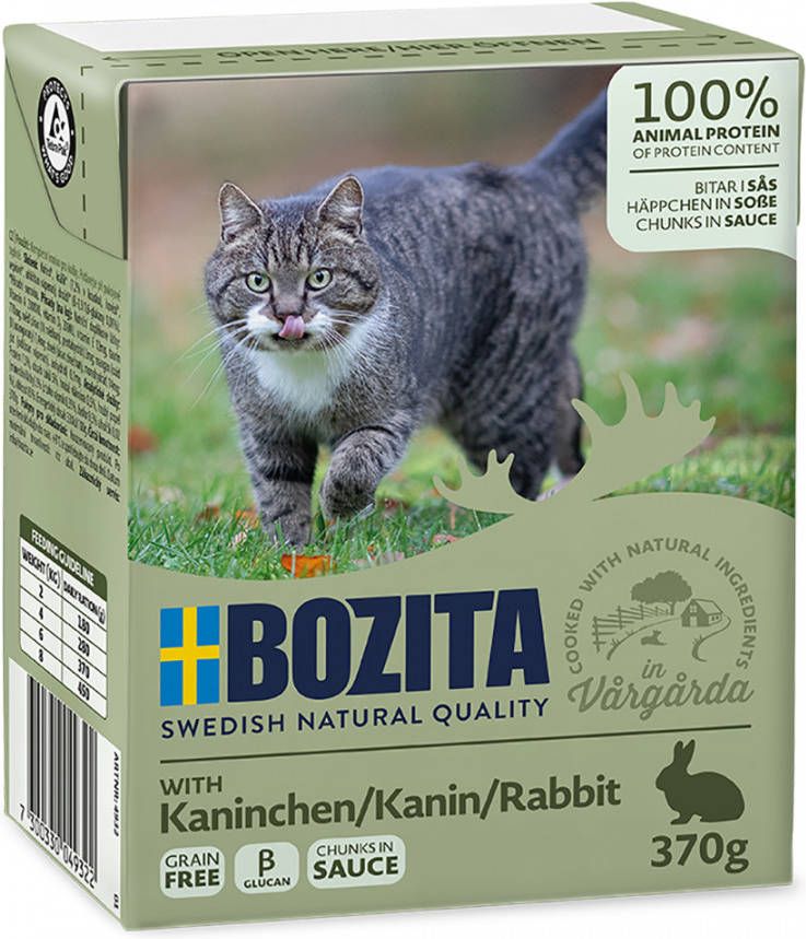 Bozita 24x370g stukjes in Saus met Konijn Kattenvoer