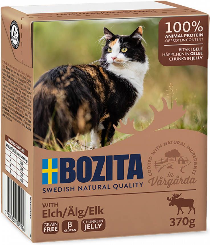 Bozita Stukjes in Gelei Kattenvoer 24 x 370 g met Eland