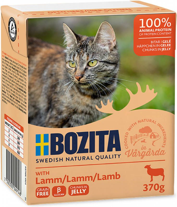 Bozita 24x370g Stukjes in Gelei met Lam Kattenvoer