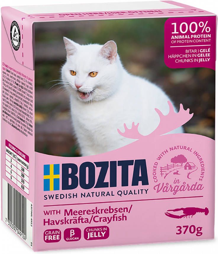 Bozita 24x370g Stukjes in Gelei met Zeekrabben Kattenvoer