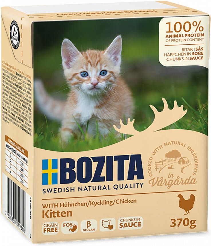 Bozita stukjes in Saus Kattenvoer 6 x 370 g Met Kip voor Kittens