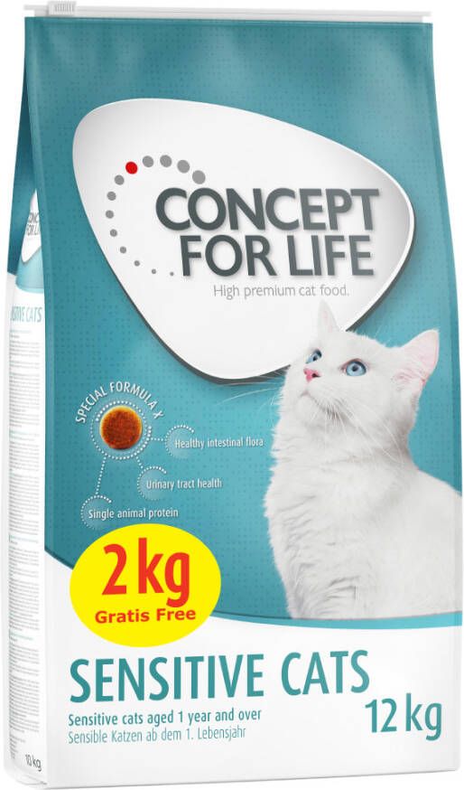 Concept for Life Sensitive Cats Kattenvoer Verbeterde receptuur! 10 kg + 2 kg gratis!