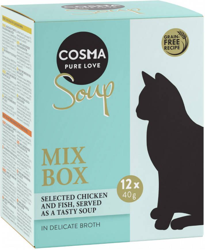Cosma 48x40g Soup Kattenvoer Diverse Smaken