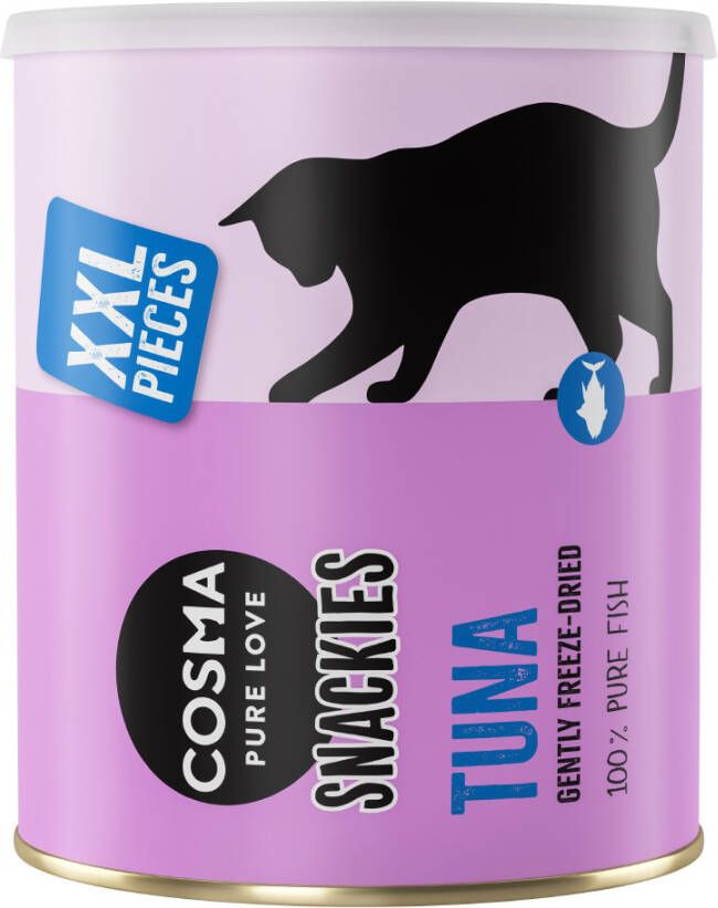Cosma 490g Snackies XXL Stukjes Maxi Tube Gemengd 1x Kip + 1x Tonijn + 1x Witvis Kattensnacks