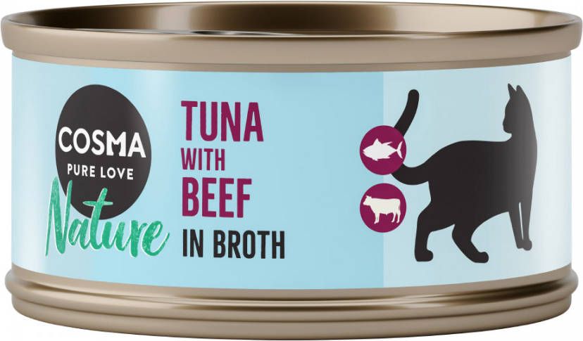 Cosma 6x70g Nature Tonijn met Rund Kattenvoer