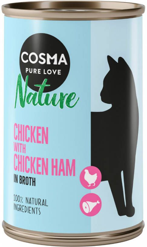 Cosma 24x140g Kip & Kippenham Nature Kattenvoer nat