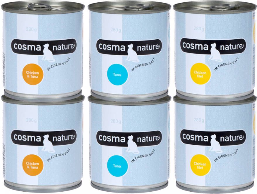 Cosma Nature Voordeelpakket Kattenvoer 12 x 280 g Mix 1(6 Soorten )