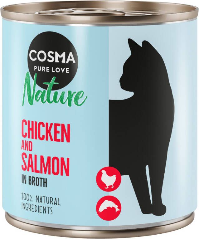 Cosma 12x280g Nature Kip & Zalm Kattenvoer