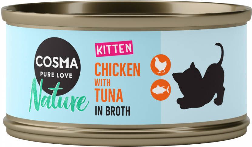 Cosma Concept for Life Kitten 400g + 6 x 70g Nature natvoer Set 2 Kitten brokken + 6 x 70 g Kip & Tonijn