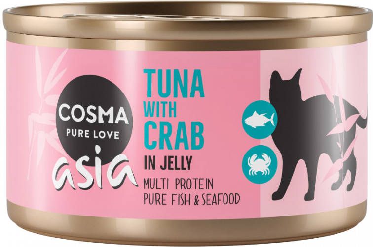 Cosma 6x85g Thai/Asia in Gelei Tonijn met Krab Kattenvoer
