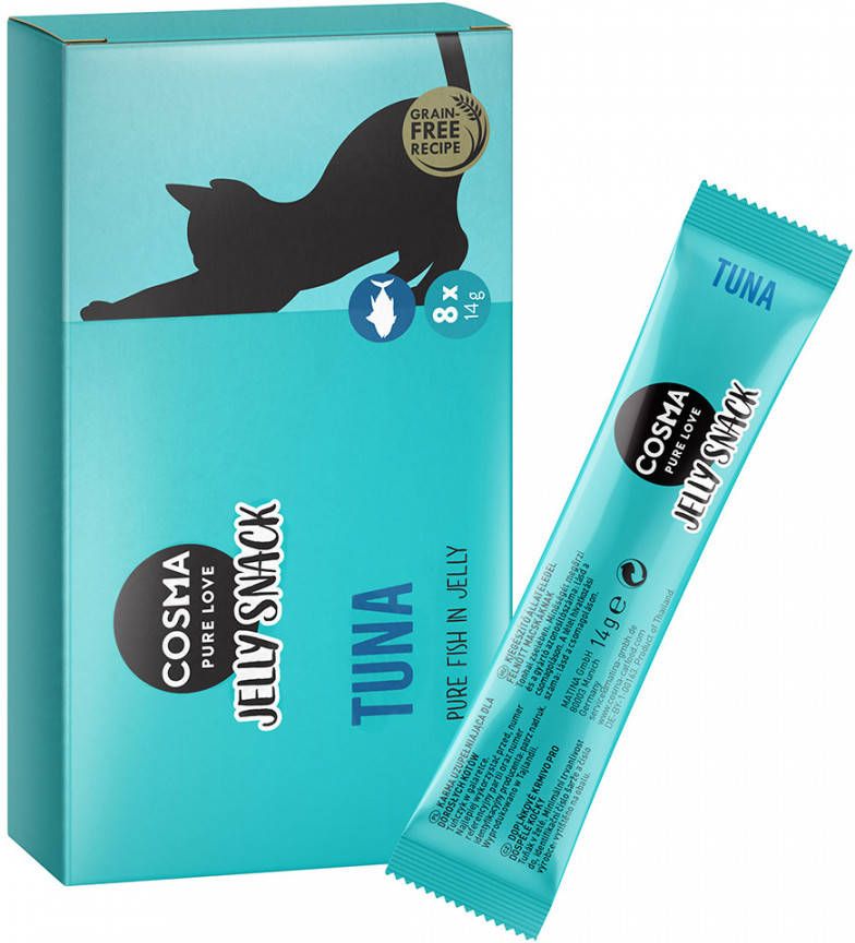 Cosma 24x14g Tonijn Jelly Snack Kat