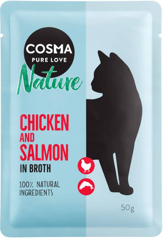 Cosma 36x50g Nature Maaltijdzakjes Kip & Zalm Kattenvoer