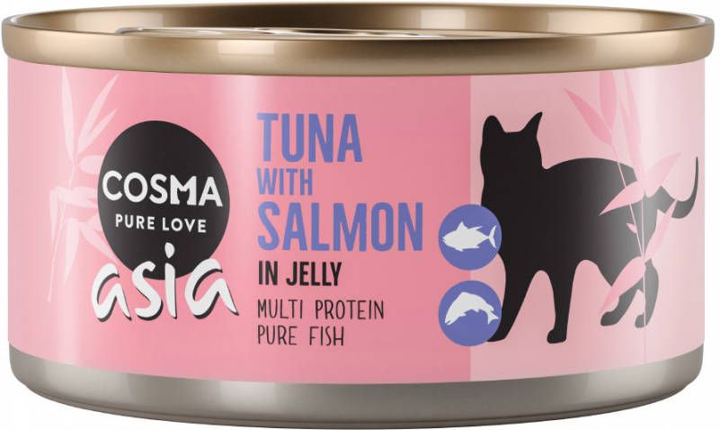 Cosma Voordeelpakket Asia in Jelly 24 x 170 g Kattenvoer Tonijn met Zalm