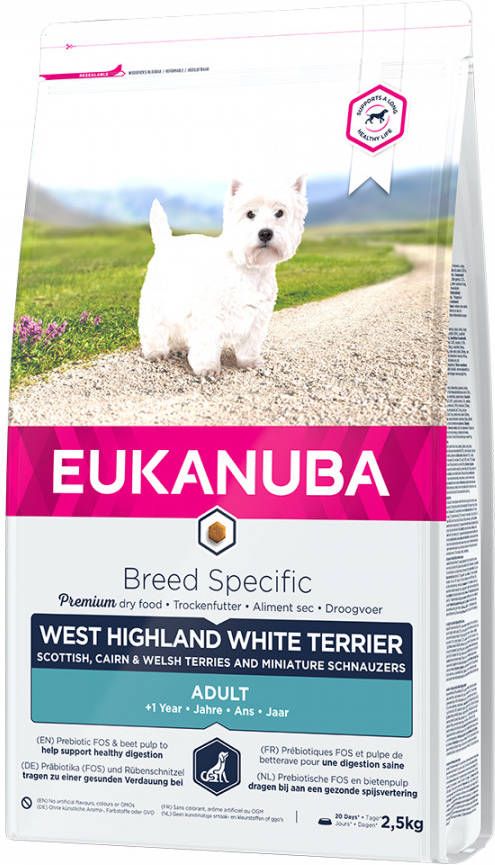 Eukanuba 3x2, 5kg West Highland White Terri&#xEB, r Breed Specific Hondenvoer