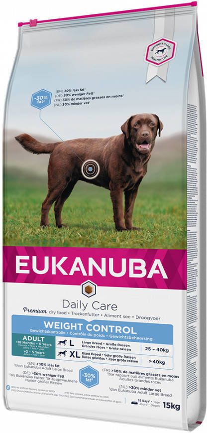 Eukanuba Daily Care Weigth Control Large Adult Hondenvoer Dubbelpak 2 x 15 kg