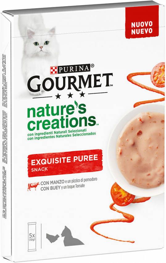 Gourmet 5x10g Rund en Tomaat Nature's Creations Snack Gourment Kattensnack