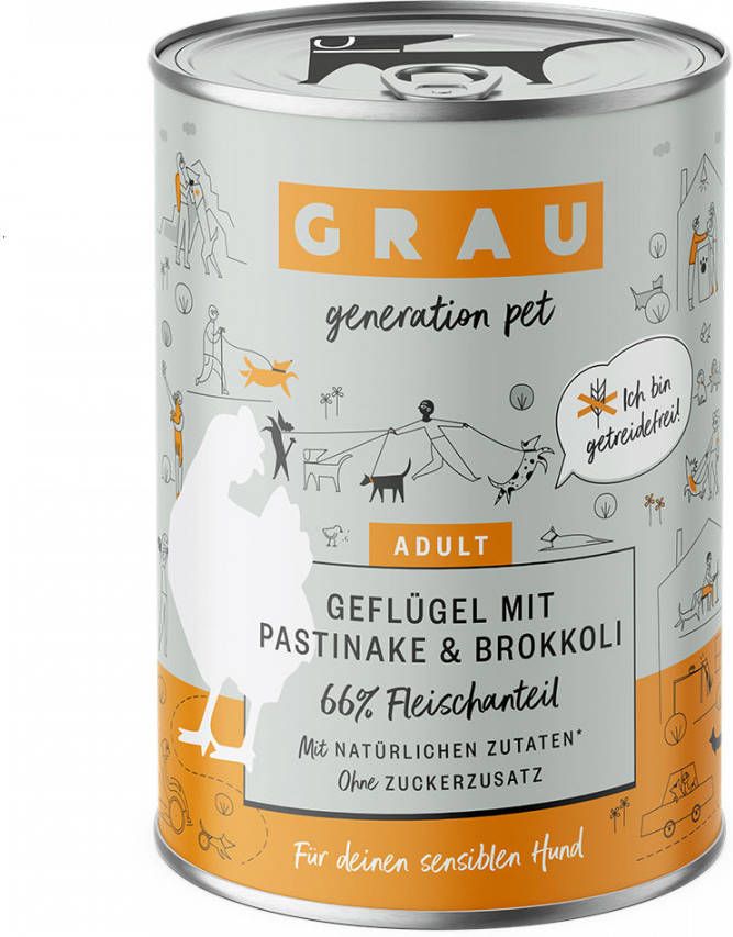 Grau Hondenvoer 6 x 400 g Gevogelte met Pastinaak & Broccoli