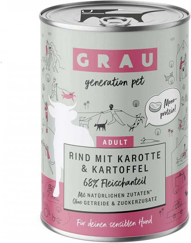 Grau Hondenvoer 6 x 400 g Rund met Wortel & Aardappel