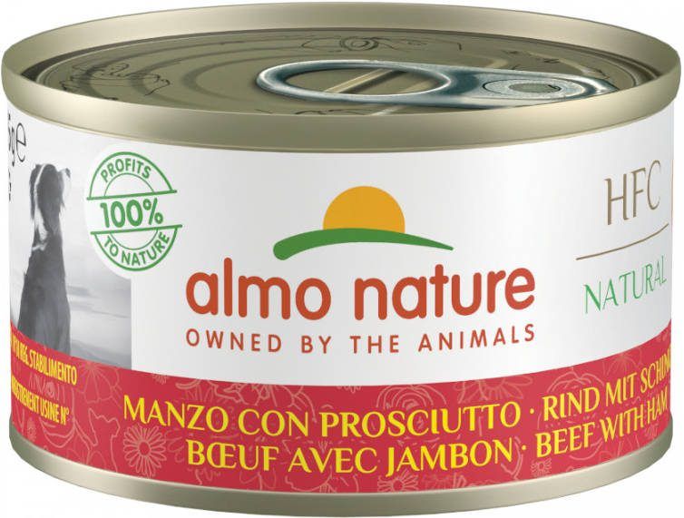 HFC Almo Nature Adult Rund & Rijst Medium Hondenvoer Bestel ook natvoer 6 x 95 g Almo Nature Rund met Ham