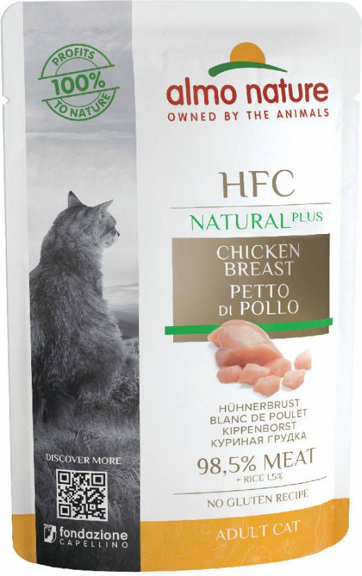 Almo Nature Hfc Cat Maaltijdzakjes Alternative 55 g Kattenvoer Kip Glutenvrij
