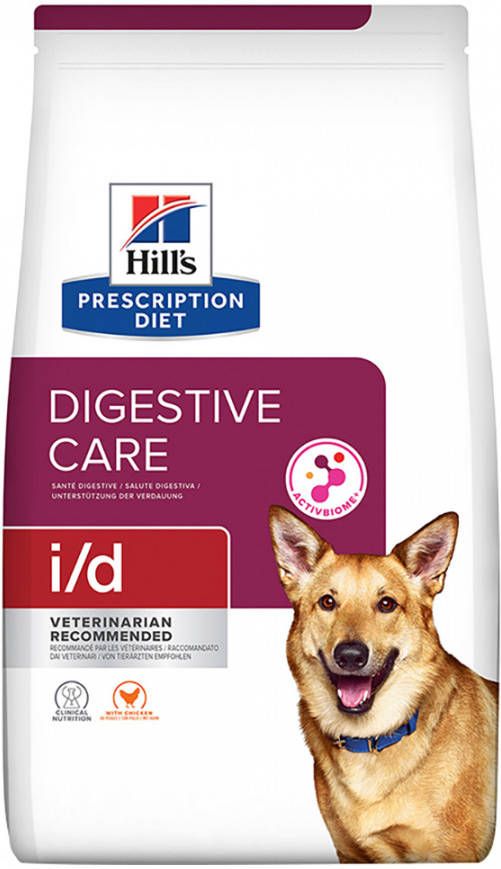 Hill&apos, s Prescription Diet I/D Digestive Care hondenvoer met kip 2 x 12 kg + gratis 4x Hill&apos, s Hypoallergenic snack