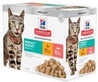 Hill's Hill&apos, s Adult Perfect Weight combipack kip zalm nat kattenvoer 85 g 2 dozen(24 x 85 gr )