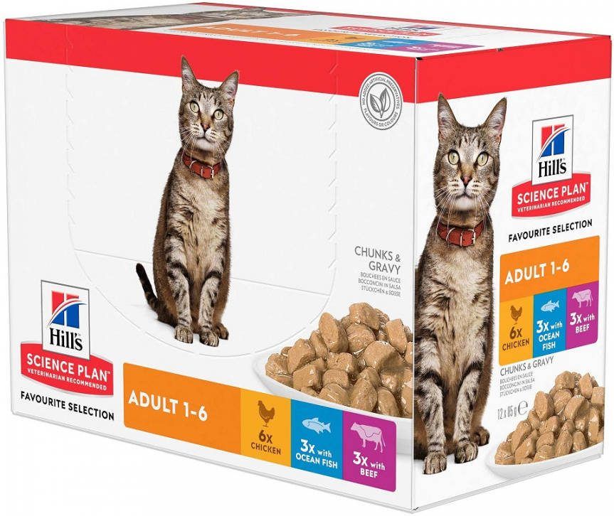 Hill's Science Plan Adult 1 6 Optimal Care Kattenvoer met Kip Bestel ook natvoer 12 x 85 g Kip, Zeevis, Rund