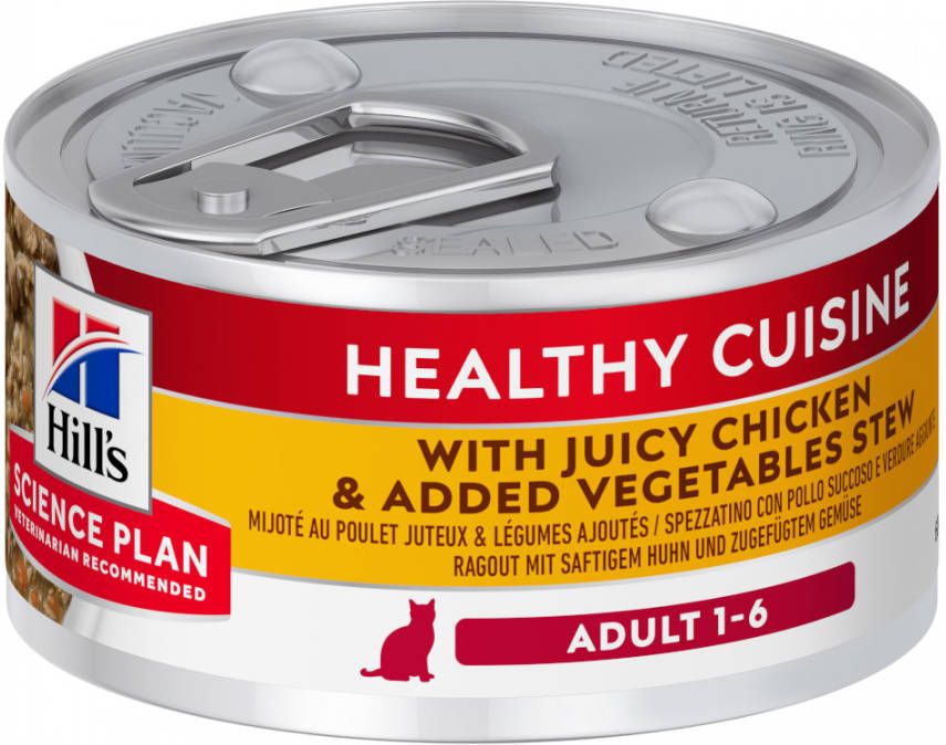 Hill's Science Plan 48x79g Sappige Kip & Groente Stoofpotje Adult Healthy Cuisine Kattenvoer nat