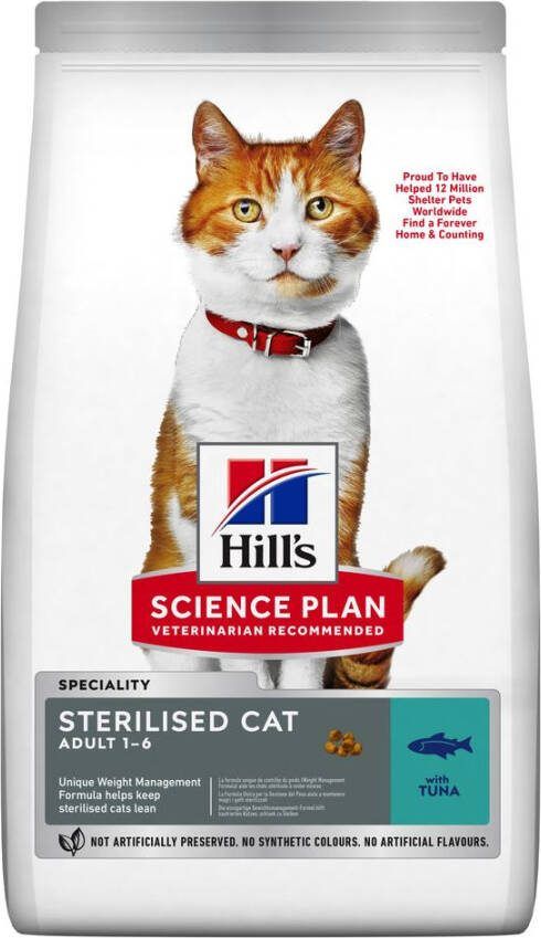 Hill's Hill&apos, s Feline Sterilised Cat Young Adult Tonijn Kattenvoer 7 kg