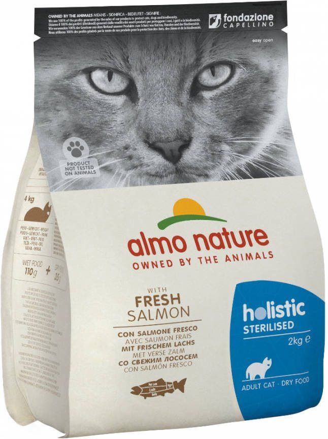 Almo Nature Cat Holistic Sterilised 2 kg Kattenvoer Zalm&Rijst Sterilised