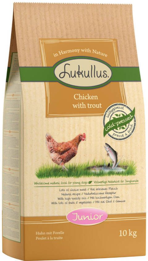 Lukullus 2x10kg Junior Kip & Forel Hondenvoer nat