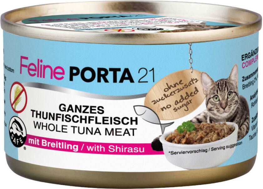 Porta 21 24x90g Feline Tonijn met Witvis(graanvrij) Kattenvoer