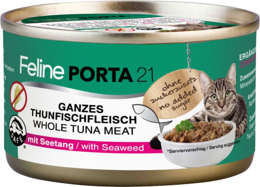 Porta 21 6x90g Feline Tonijn met Zeewier(graanvrij) Kattenvoer