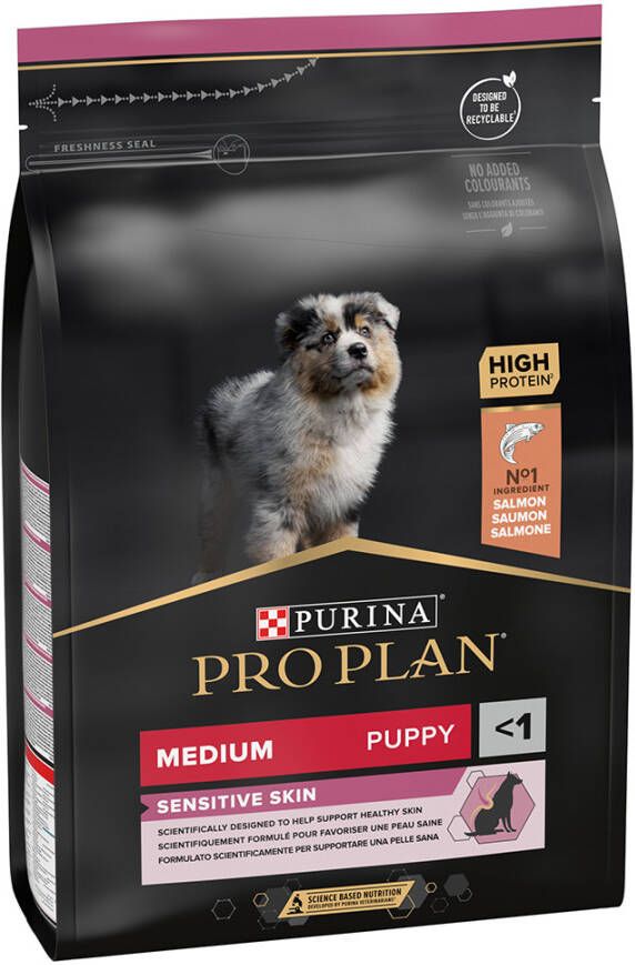 Pro Plan Purina Medium Puppy Sensitive Skin Hondenvoer Dubbelpak 2 x 3 kg