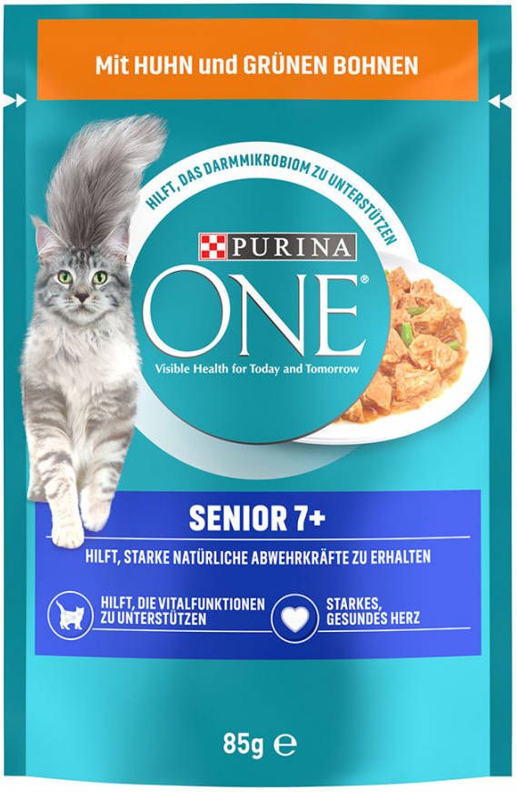 Purina One Senior 7+ Kip Kattenvoer Kip/sperziebonen (52 x 85 g )