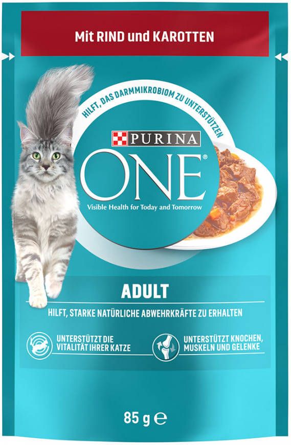 Purina One Senior 7+ Kip Kattenvoer Rund & Wortel Adult(52 x 85 g )