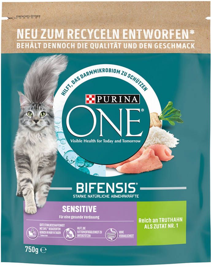 Purina One 2x750g Sensitive Kattenvoer