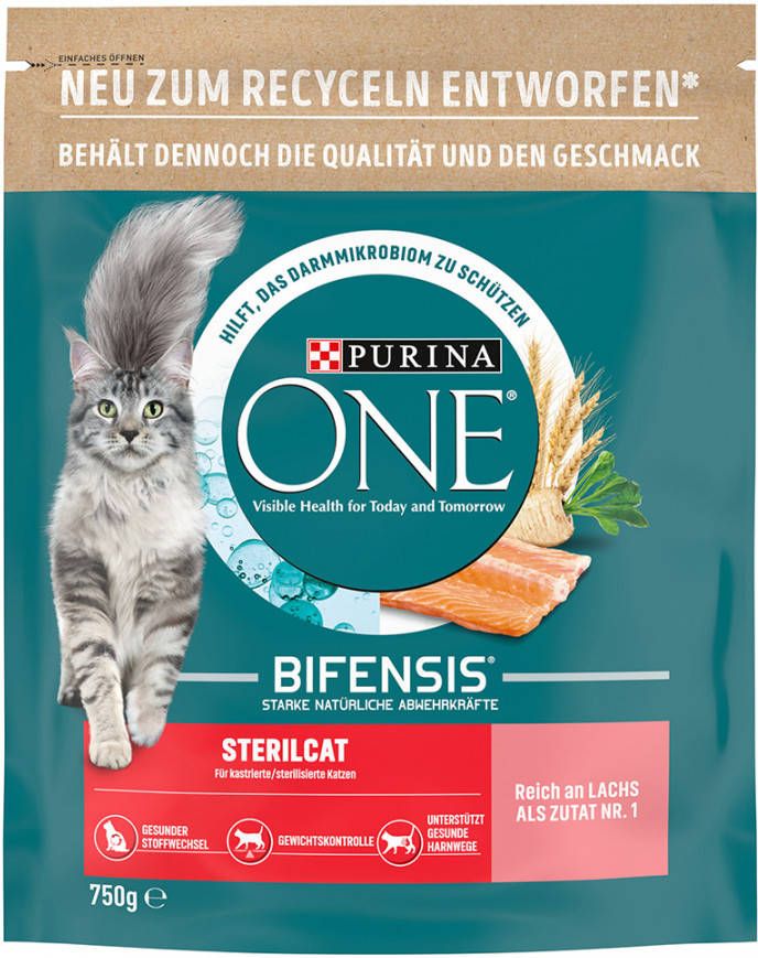 Purina One Sterilcat met Zalm Kattenvoer 3 x 750 g