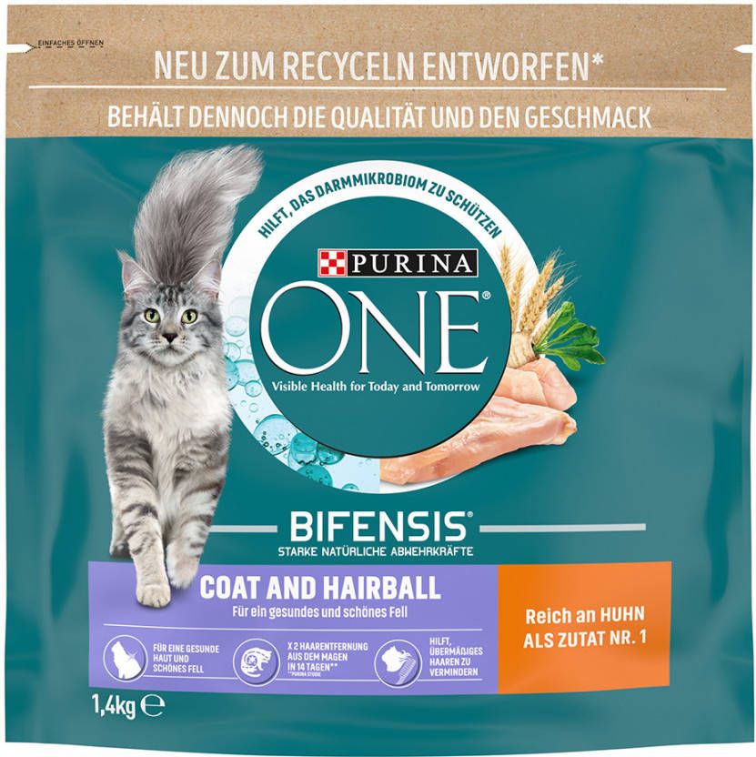 Purina One Urinary Care Kattenvoer Vacht & Haarbal Kattenvoer(4 x 1.4 kg )