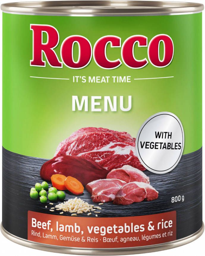 Rocco 24x800g Menu Rund, Lam, Groente & Rijst Hondenvoer