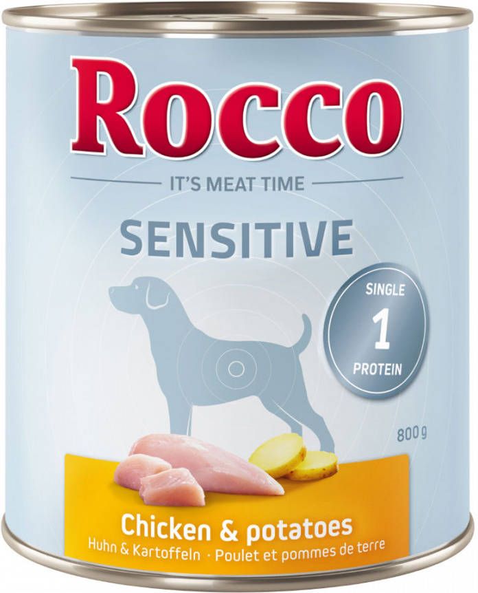 Rocco Sensitive 24 x 800 g nu extra voordelig! Kip & Aardappel