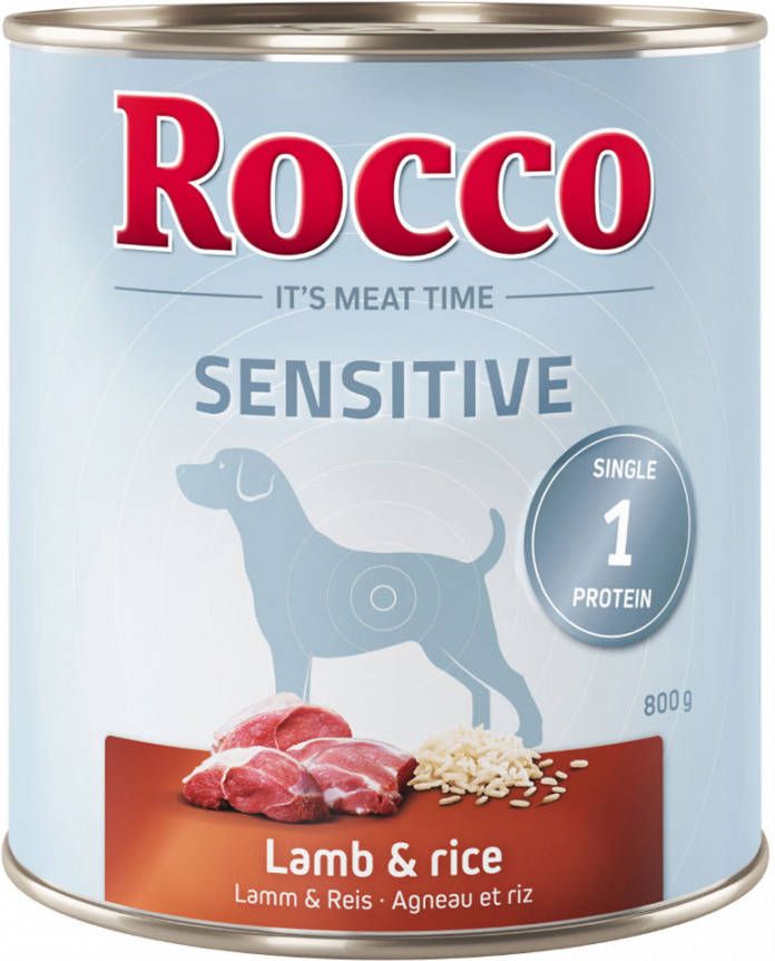 Rocco 24x800g Sensitive Lam & Rijst Hondenvoer
