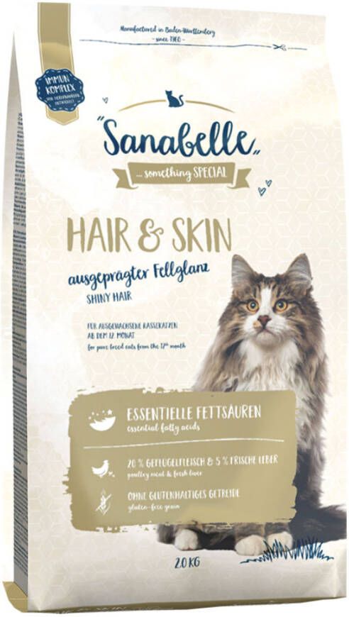 Sanabelle Hair & Skin kattenvoer 10 kg + 2kg Sensitive