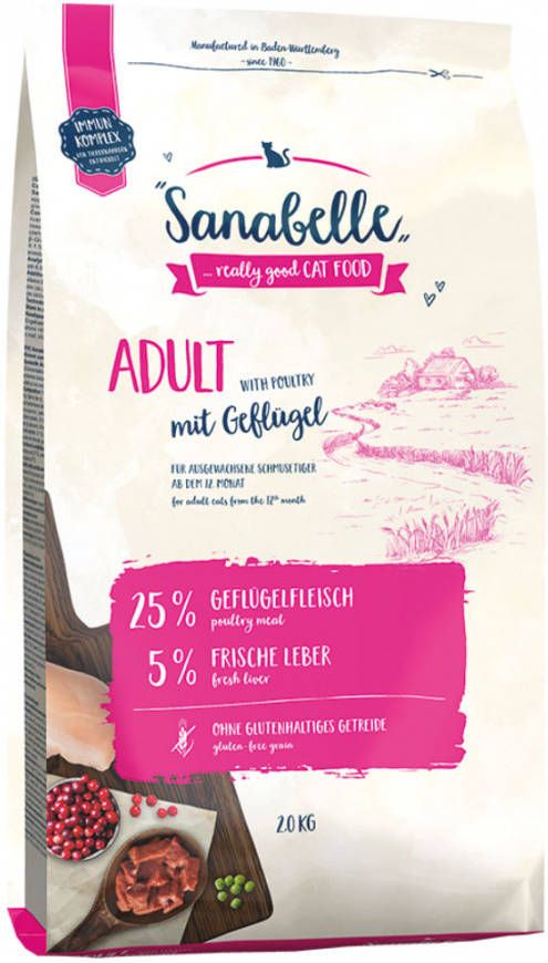 Sanabelle Adult kattenvoer met gevogelte 10 kg + 2 kg gratis