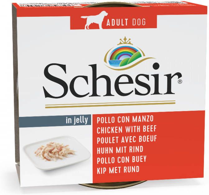 Schesir 20 + 4 gratis! 24 x 150 g natvoer Kip met Rund