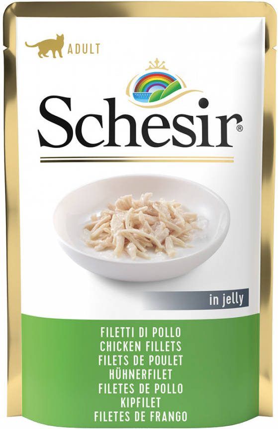 Schesir 19 + 5 gratis! 24 x 85 g Kat Jelly Pouch Kipfilet